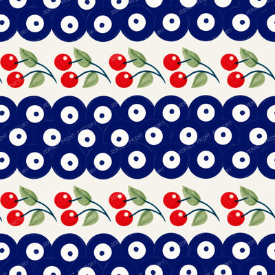 Polish Pottery Cherry Dots On Stoneware Ivory