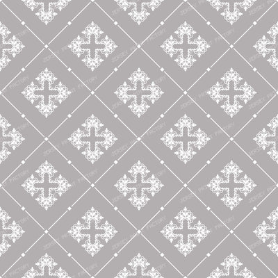 Black And White Damask, French Damask, Baroque Pattern — Gray 1