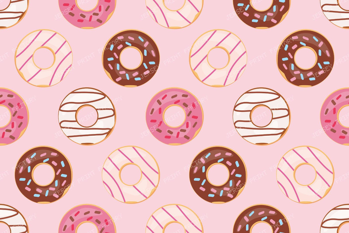 Donut Pattern, Pink Donuts, Brown Donuts, White Donuts, Sprinkles