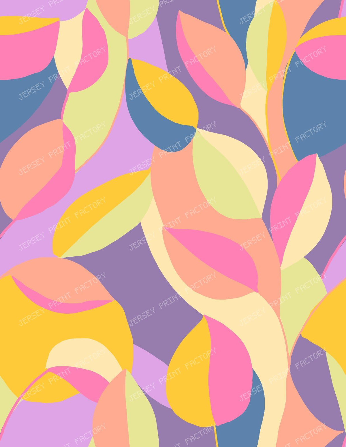 Vibrant Abstract Retro Botanical Leaves
