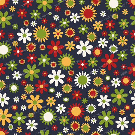 Colorful Flowers, Retro Flowers, Floral Pattern — Colorful 20