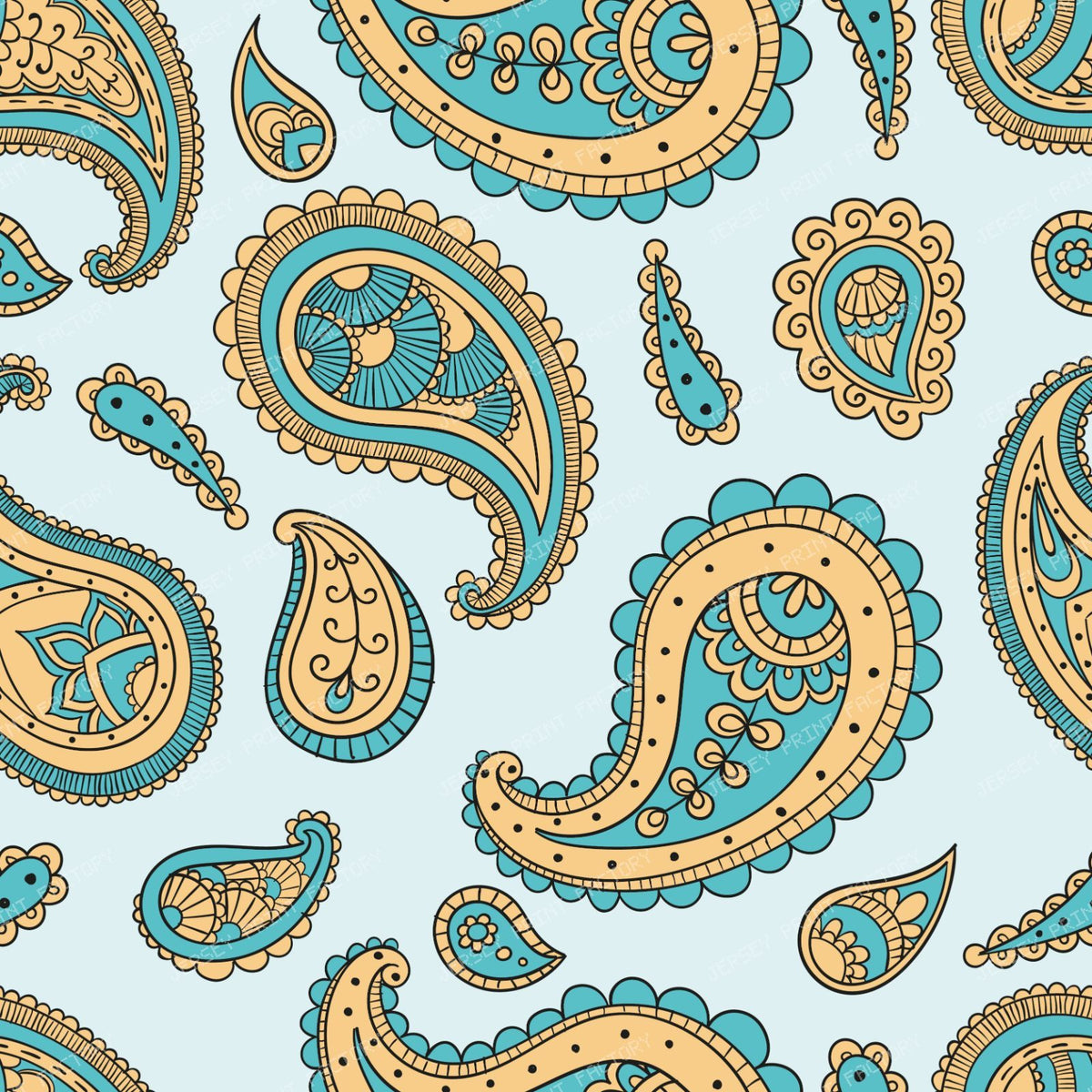 Blue Paisley, Persian Paisley, Paisley Pattern — Colorful 16