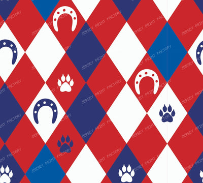 French Riviera Argyle White Red and Navy