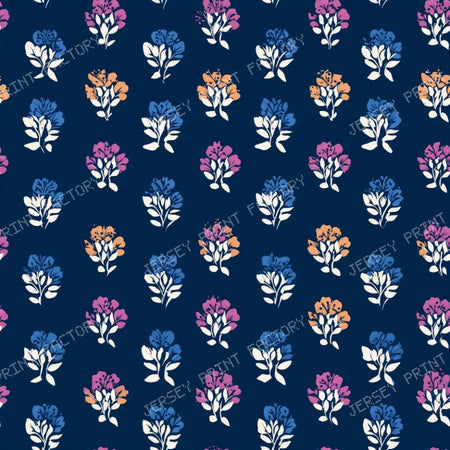 Floral Blocks  on Blue