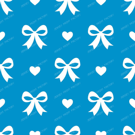 Bow Pattern, Coquette Bow, Ribbon, Cute Bow, White Bow, Hearts, Black — Blue 3