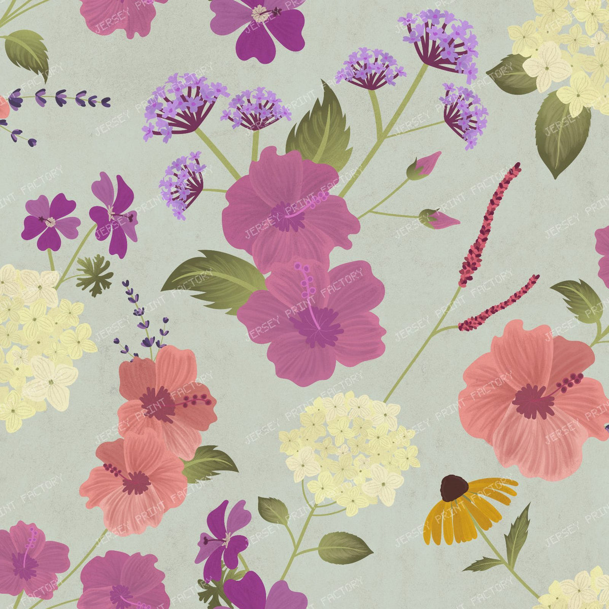 Vintage Cottage Garden Floral Botanical Flower Pattern