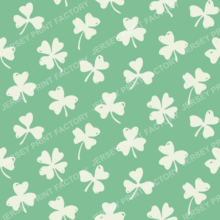 Rustic Boho Clover Pattern with Lucky Four Leaf Clover. Light clovers.