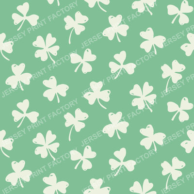Rustic Boho Clover Pattern with Lucky Four Leaf Clover. Light clovers.