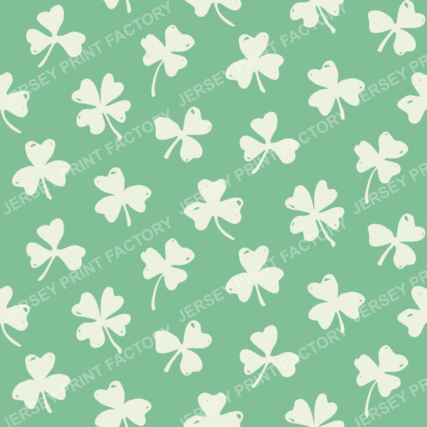 Rustic Boho Clover Pattern with Lucky Four Leaf Clover. Light clovers.