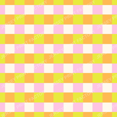 Neon Rainbow Plaid Pattern. Bright Multicolor Check. Orange/green