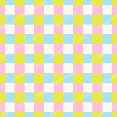 Neon Rainbow Plaid Pattern. Bright Multicolor Check. Blue/pink