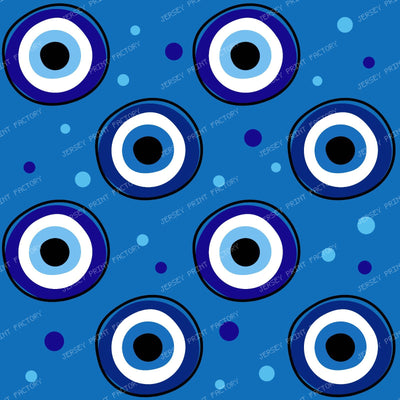 Evil Eye Pattern, Turkish Eye, Nazar Talisman, Mati, Mataki, Hamsa — Navy Blue 2