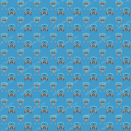 Lemurs in Love on Medium Blue