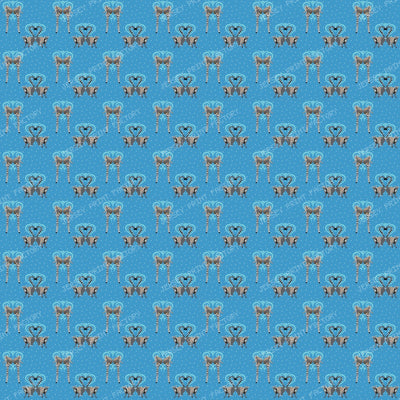 Lemurs in Love on Medium Blue