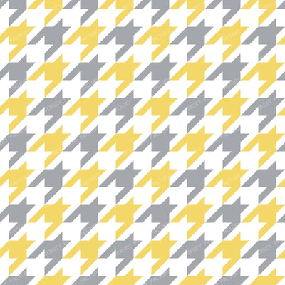 Black and Gray Houndstooth, Shepherd Check, Plaid — Yellow and Gray