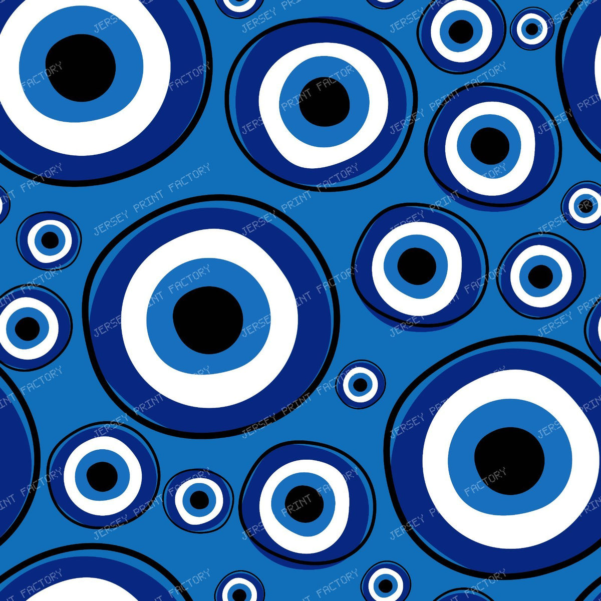 Evil Eye Pattern, Turkish Eye, Hamsa, Nazar Talisman, Mati, Mataki — Navy Blue 2