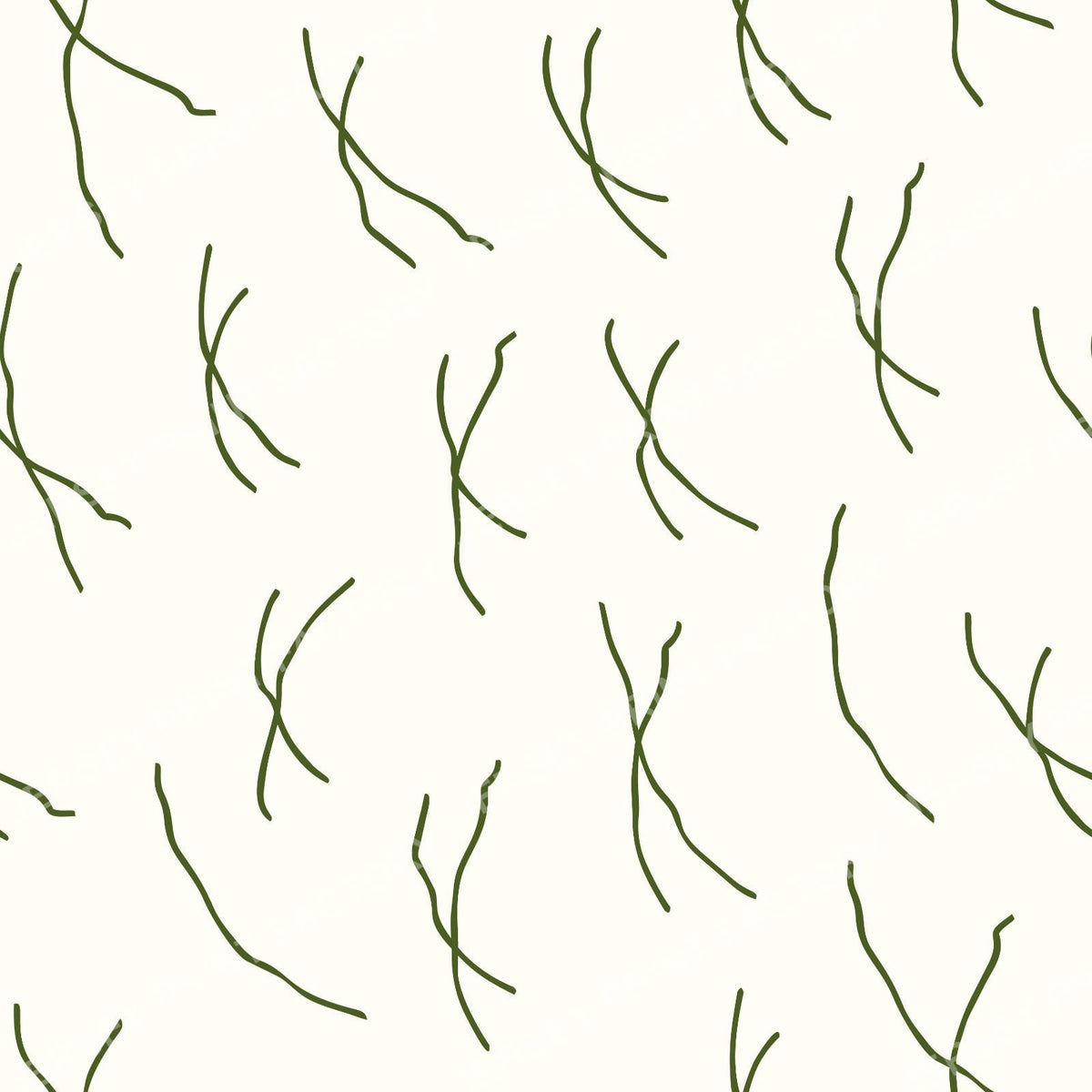 Abstract Scattered Sketch Marks - Cream White