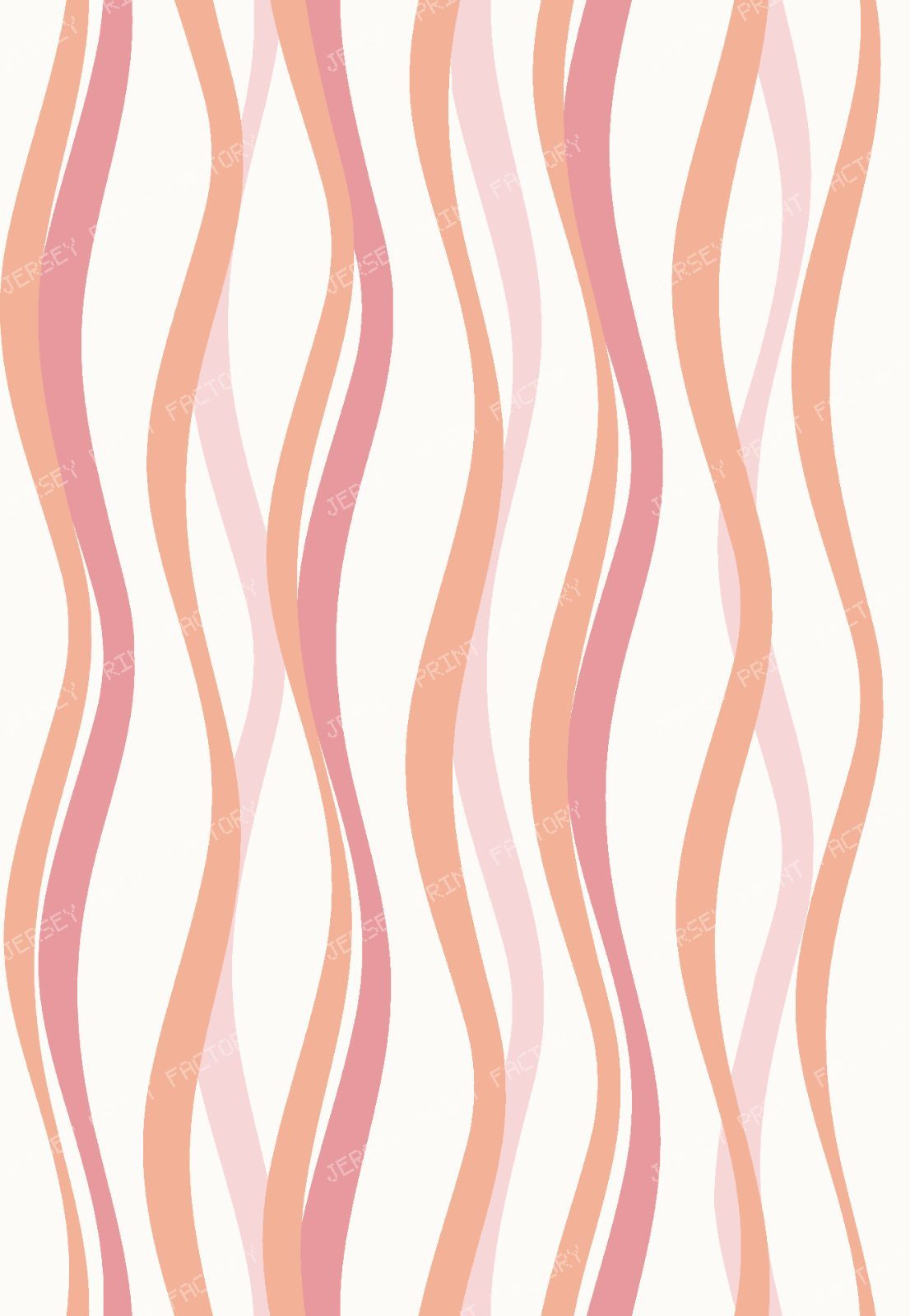 Sweet Powder Blush Pink Retro Wavy Stripes