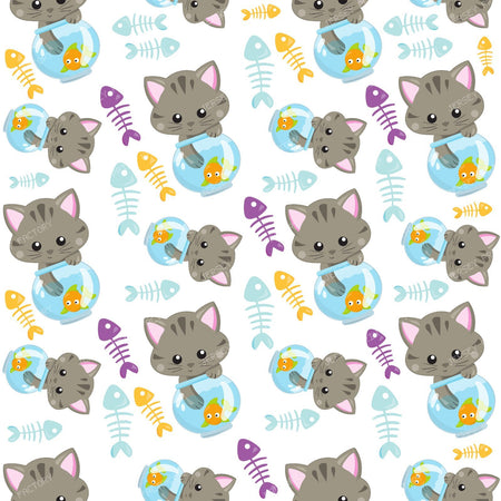 Pattern Of Cats, Cute Cats, Kittens, Fish