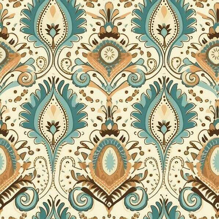 Bohemian Ethnic Ikat Damask