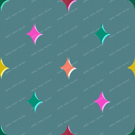 Colourful sparkle stars on Purple — Muted Teal