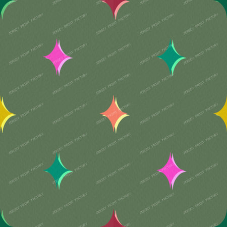 Colourful sparkle stars on Purple — Muted Green