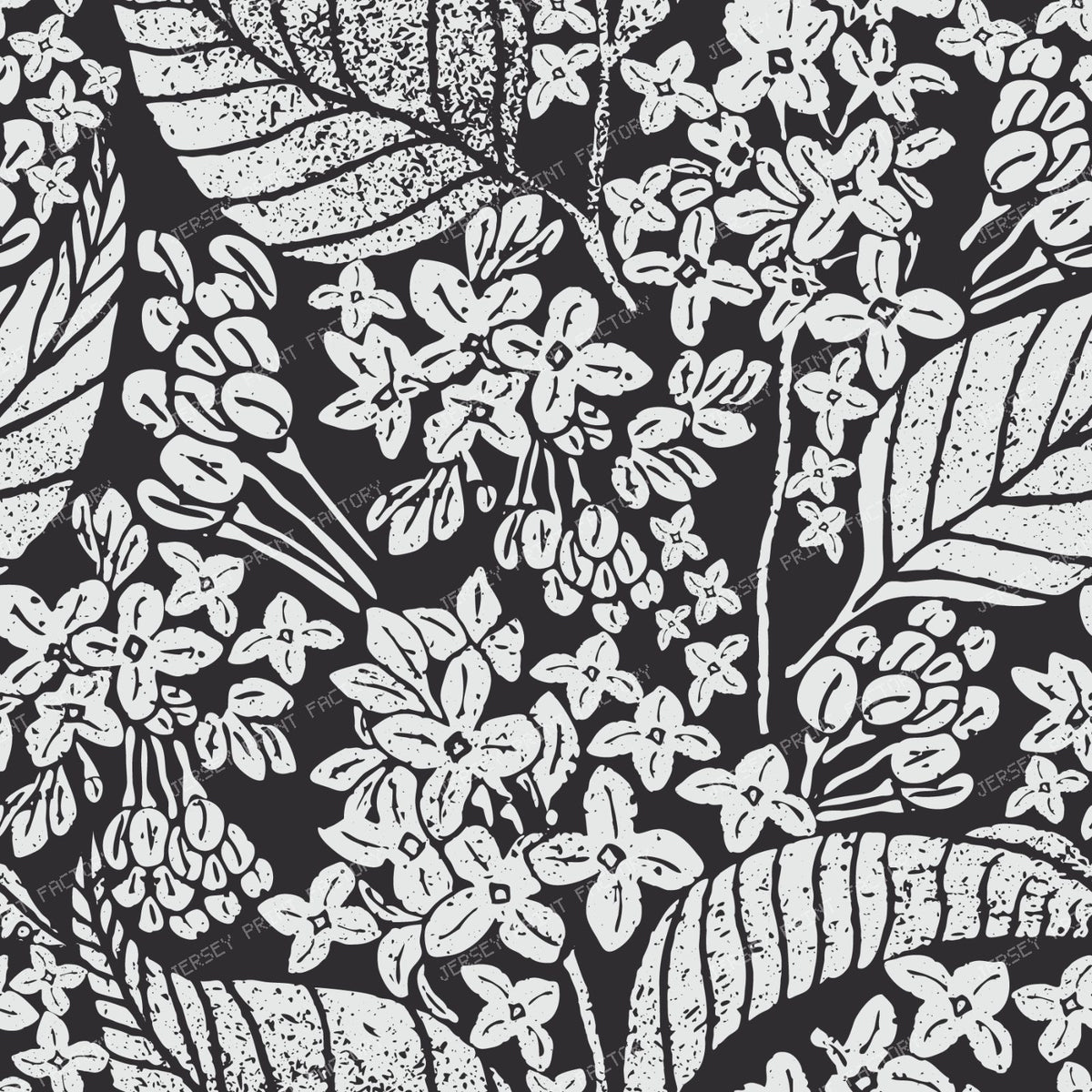 Lilac Flower Bloom Block Print