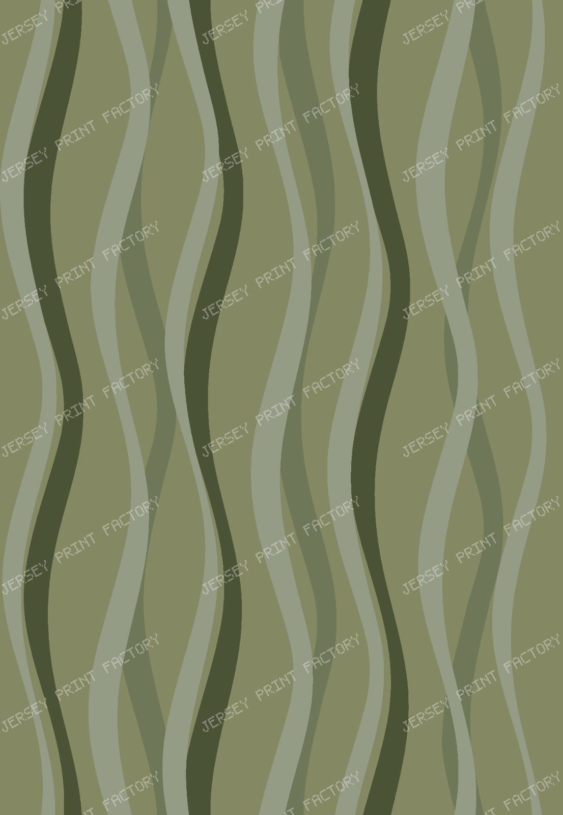 Deep Olive and Sage Green Organic Retro Wave