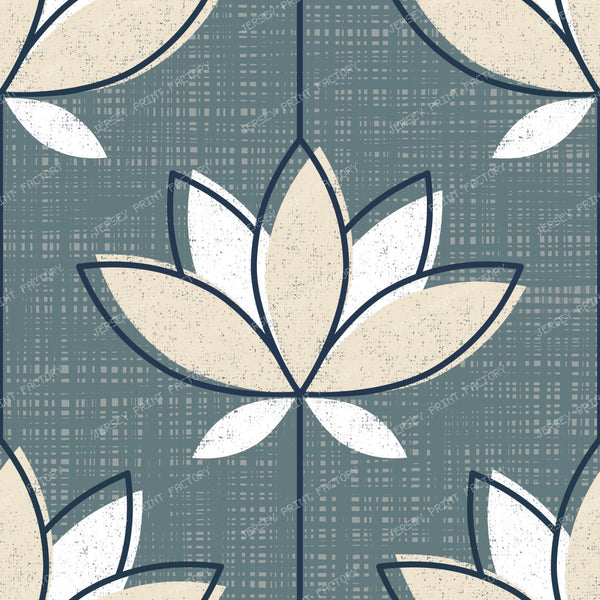 Mid Mod Lotus Garden  - Slate