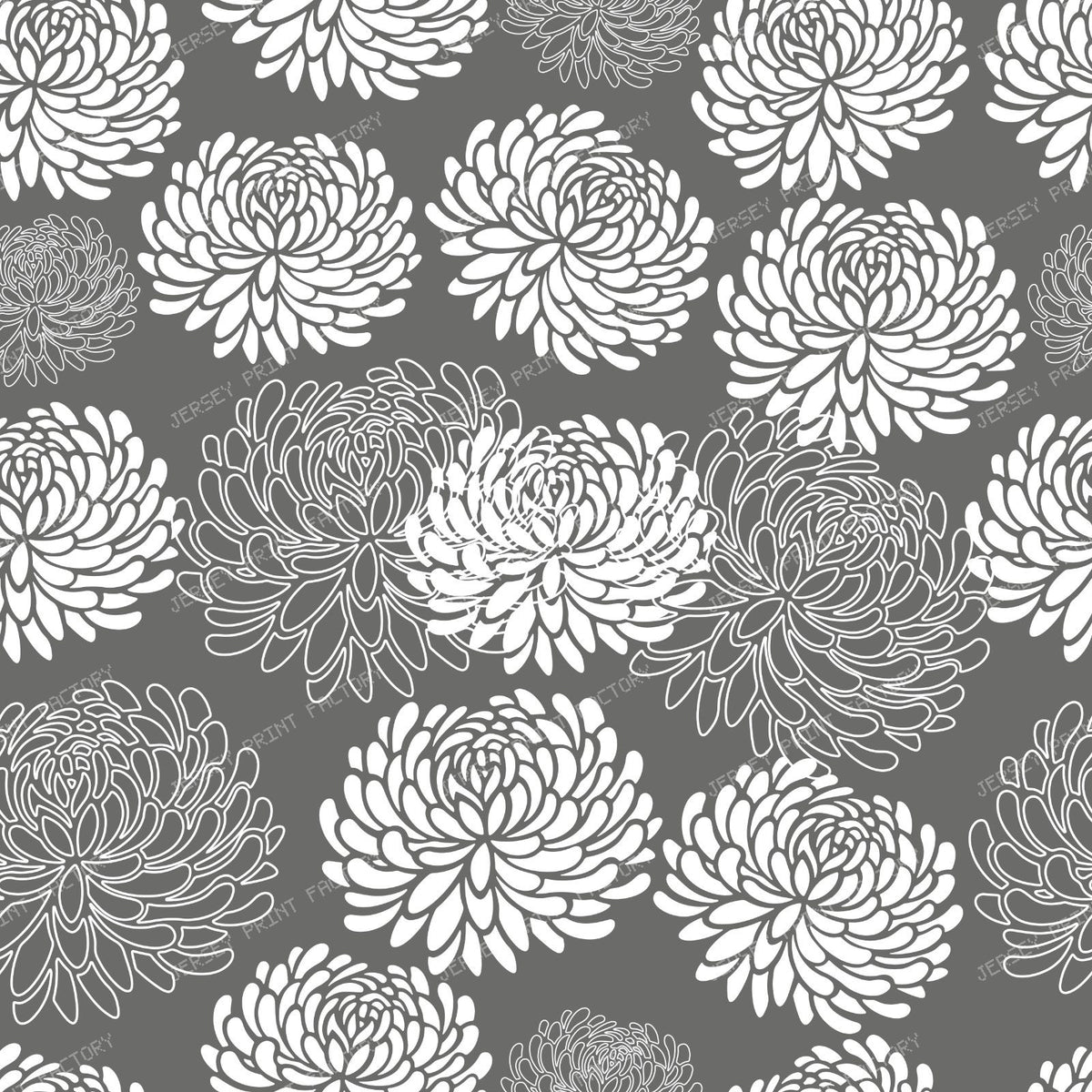 Blue Dahlia, White Dahlia, Pattern Of Flowers — Gray 2
