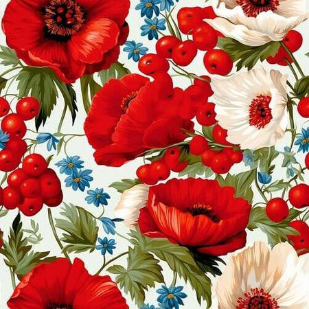 Scarlet Poppies & Wild Berries