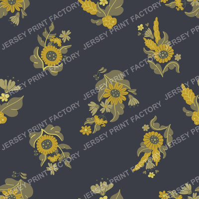 Wild Cornflower Bloomscape Seamless Pattern