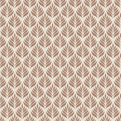 Botanical Floral Geometric Tile - Cottagecore Block Print Leaves - Charcoal Gray on White — Mocha Brown on Cream