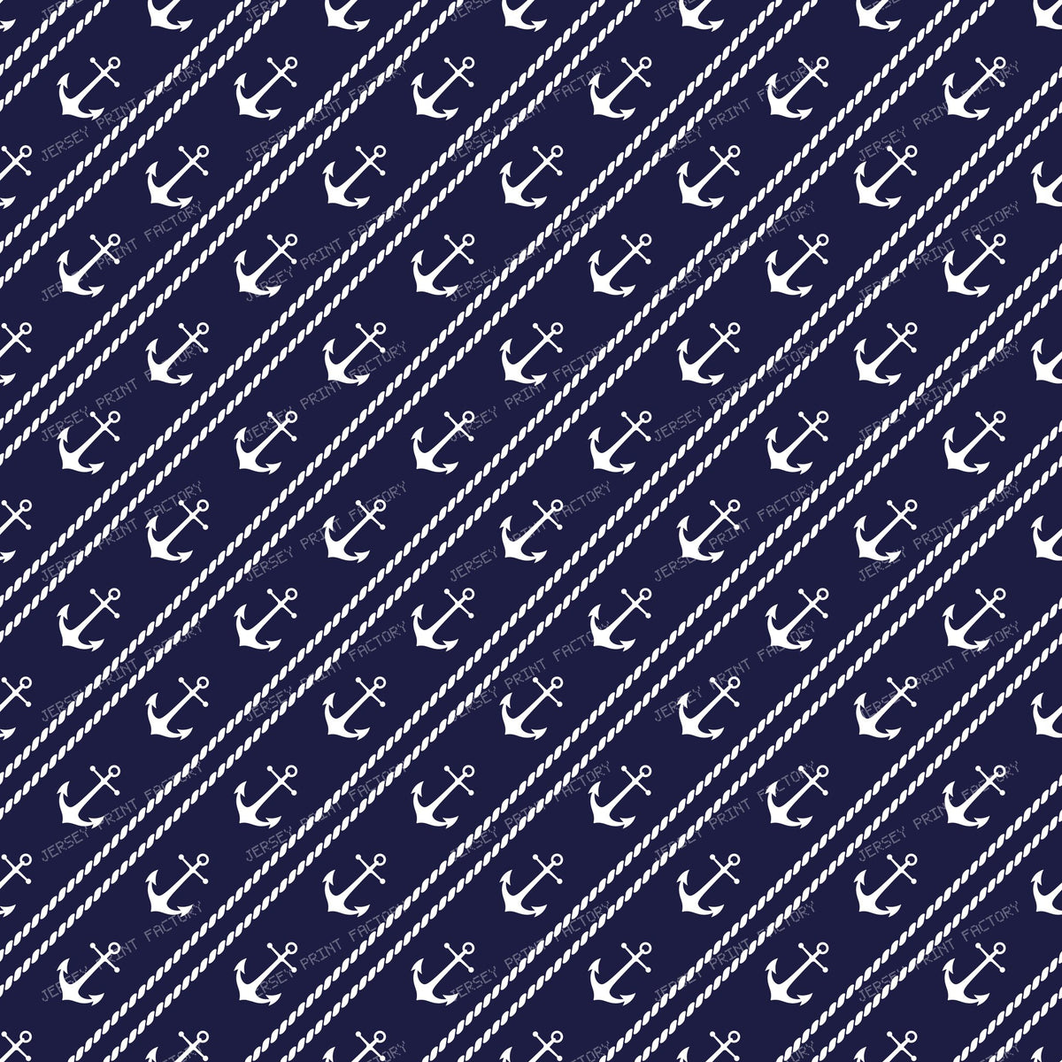 Navy Anchor Pattern with Rope Stripes