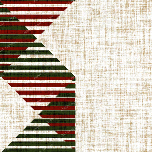 Christmas Ribbon Stripe in Red, Green, and Cream