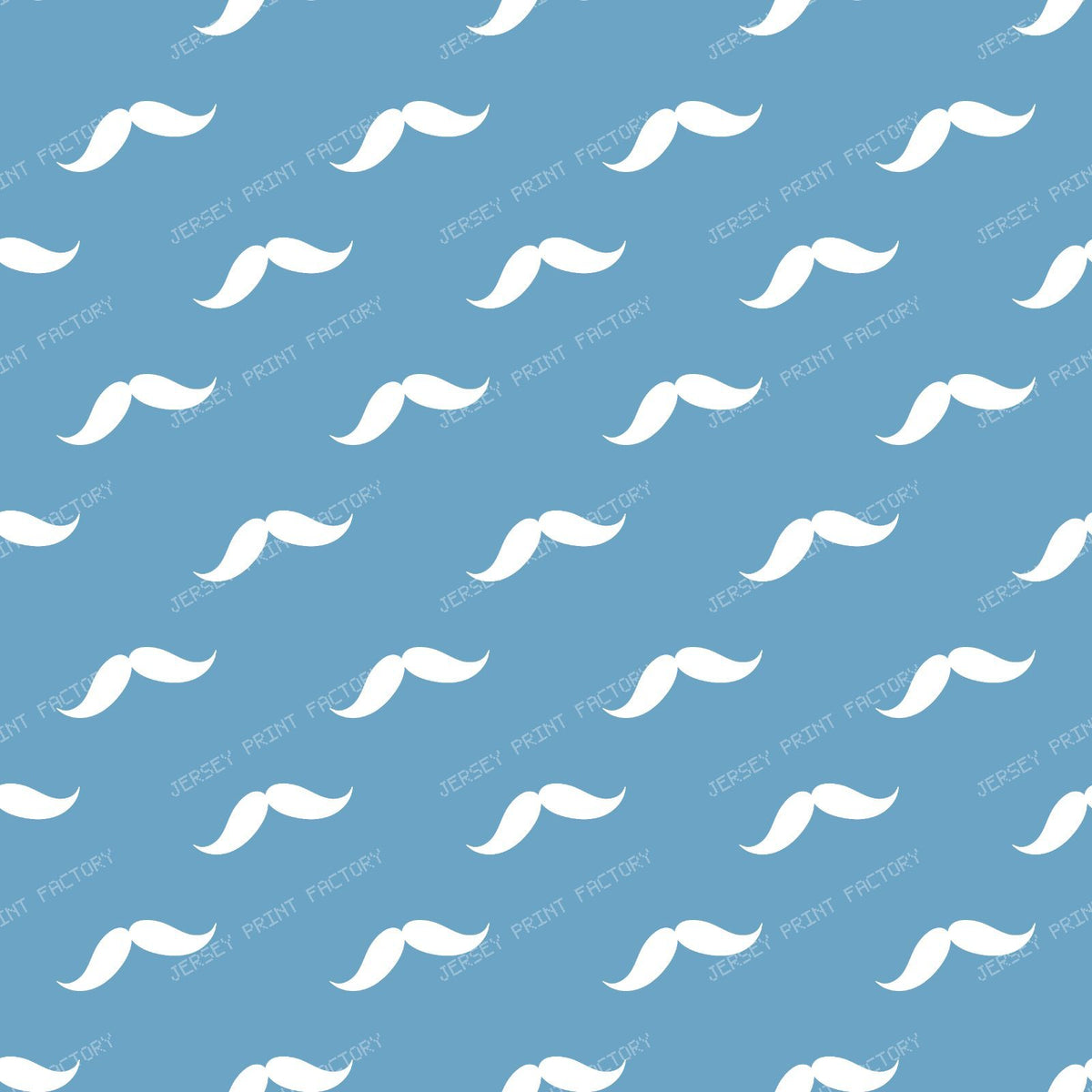 Mustache Pattern, Curly Mustache, Black and White — Blue 2