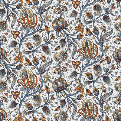 Indian Trailing Floral - Grey and Orange