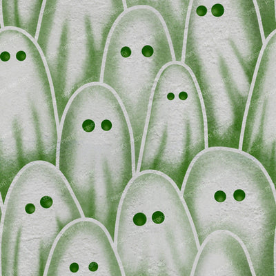 Sepia Group Of Ghosts Vintage Halloween Spooky Antique Toned — Bottle Green