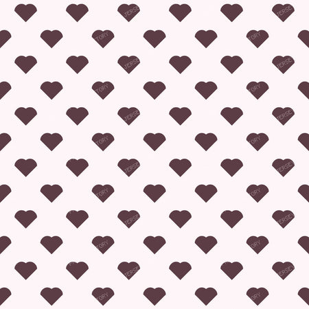 HeartsDotsBrown On Pink — Brown on White