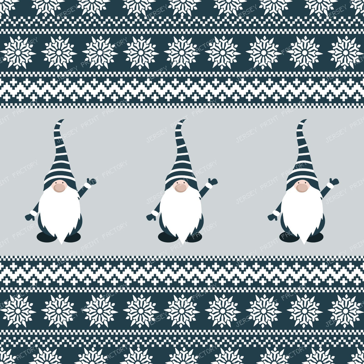 Ugly Christmas Sweater, Snowflakes, Cute Gnome, Blue — Blue 2