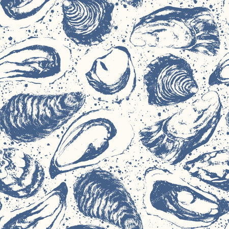 Navy blue and milky white oysters pattern