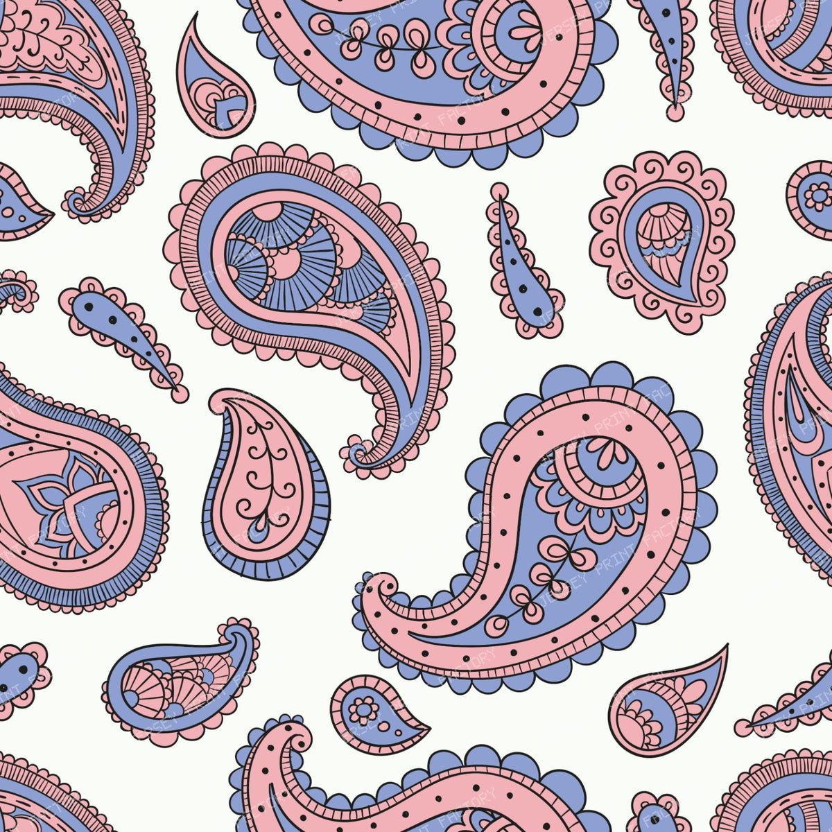 Blue Paisley, Persian Paisley, Paisley Pattern — Colorful 27