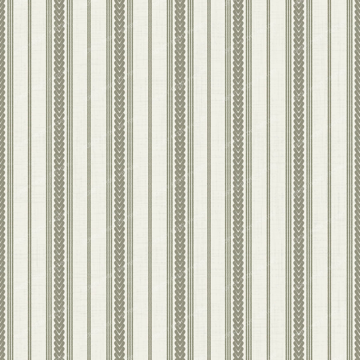 Braided Ticking Stripes in olive