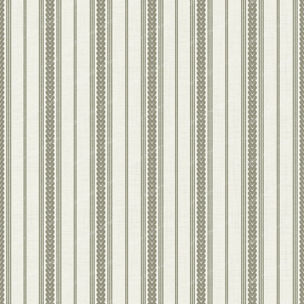 Braided Ticking Stripes in olive