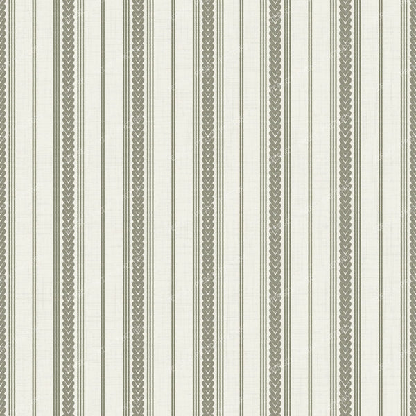 Braided Ticking Stripes in olive