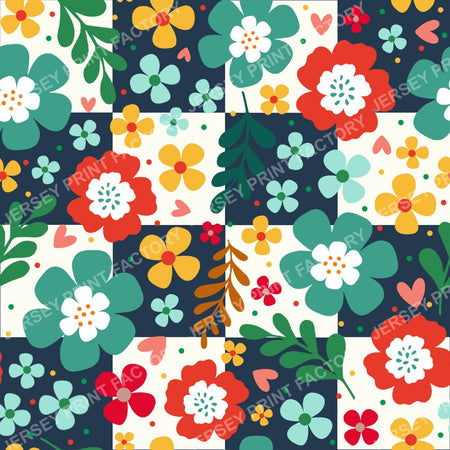 Colorful Floral Checkerboard Crazy Chicken Lady Coordinate