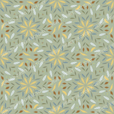 Scattered Leaf Medallion Pattern - sage