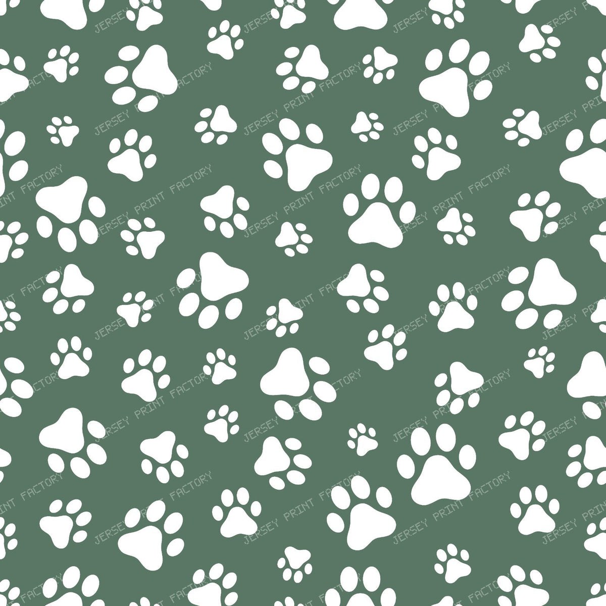 Pattern Of Paws, Dog Paws, Black and White — Green 12