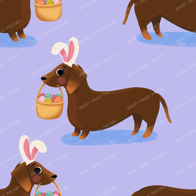 Easter Sausage dog bunny, dachshund with easter basket