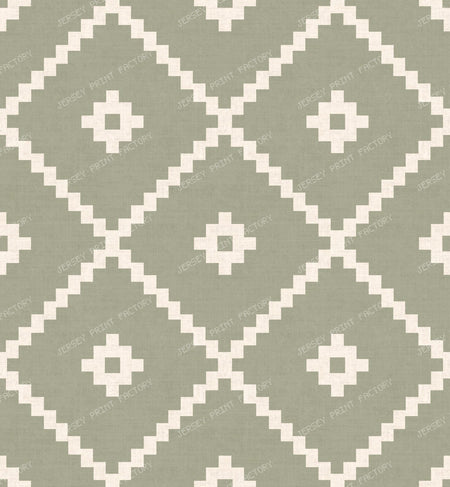 Southwestern Tribal Geometric - Rustic Aztec Diamonds - Terracotta Clay — Sage Green